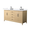 Custom image for White Oak with Matte Black Trim / White Cultured Marble / No Mirror