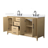 Custom image for White Oak with Matte Black Trim / White Quartz / No Mirror