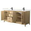 Custom image for White Oak with Matte Black Trim / Giotto Quartz / No Mirror