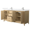 Custom image for White Oak with Brushed Nickel Trim / Carrara Cultured Marble / No Mirror