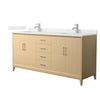 Custom image for White Oak with Brushed Nickel Trim / Giotto Quartz / No Mirror