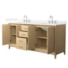 Custom image for White Oak with Brushed Nickel Trim / White Cultured Marble / No Mirror