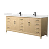 Custom image for White Oak with Matte Black Trim / Carrara Cultured Marble / No Mirror