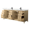 Custom image for White Oak with Matte Black Trim / Giotto Quartz / No Mirror