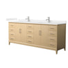 Custom image for White Oak with Brushed Nickel Trim / Carrara Cultured Marble / No Mirror