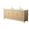 Custom image for White Oak with Brushed Nickel Trim / Carrara Cultured Marble / No Mirror