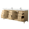 Custom image for White Oak with Brushed Nickel Trim / Giotto Quartz / No Mirror