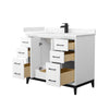 Custom image for White with Matte Black Trim / Carrara Cultured Marble / No Mirror