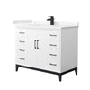 Custom image for White with Matte Black Trim / Carrara Cultured Marble / No Mirror