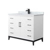 Custom image for White with Matte Black Trim / White Carrara Marble / No Mirror