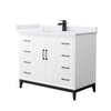 Custom image for White with Matte Black Trim / White Cultured Marble / No Mirror