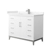 Custom image for White with Brushed Nickel Trim / Carrara Cultured Marble / No Mirror