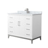 Custom image for White with Brushed Nickel Trim / White Carrara Marble / No Mirror