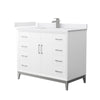 Custom image for White with Brushed Nickel Trim / White Cultured Marble / No Mirror