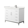 Custom image for White with Brushed Nickel Trim / White Quartz / No Mirror