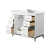 Custom image for White with Brushed Nickel Trim / White Quartz / No Mirror