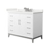 Custom image for White with Brushed Nickel Trim / White Quartz / No Mirror