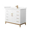 Custom image for White with Satin Bronze Trim / Carrara Cultured Marble / No Mirror