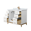 Custom image for White with Satin Bronze Trim / White Carrara Marble / No Mirror
