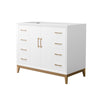 Custom image for White with Satin Bronze Trim / No Mirror
