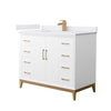 Custom image for White with Satin Bronze Trim / White Cultured Marble / No Mirror