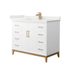 Custom image for White with Satin Bronze Trim / White Quartz / No Mirror