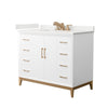 Custom image for White with Satin Bronze Trim / White Quartz / No Mirror