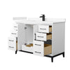 Custom image for White with Matte Black Trim / Carrara Cultured Marble / No Mirror