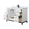 Custom image for White with Matte Black Trim / White Carrara Marble / No Mirror