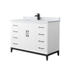Custom image for White with Matte Black Trim / White Carrara Marble / No Mirror