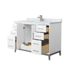 Custom image for White with Brushed Nickel Trim / White Carrara Marble / No Mirror