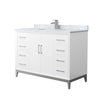 Custom image for White with Brushed Nickel Trim / White Carrara Marble / No Mirror
