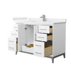Custom image for White with Brushed Nickel Trim / White Cultured Marble / No Mirror