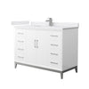 Custom image for White with Brushed Nickel Trim / White Cultured Marble / No Mirror