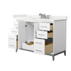Custom image for White with Brushed Nickel Trim / White Quartz / No Mirror