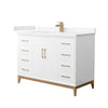 Custom image for White with Satin Bronze Trim / Carrara Cultured Marble / No Mirror