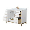 Custom image for White with Satin Bronze Trim / White Carrara Marble / No Mirror