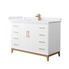 Custom image for White with Satin Bronze Trim / White Cultured Marble / No Mirror