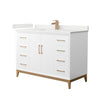 Custom image for White with Satin Bronze Trim / White Quartz / No Mirror
