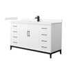 Custom image for White with Matte Black Trim / Carrara Cultured Marble / No Mirror