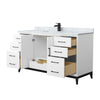 Custom image for White with Matte Black Trim / White Carrara Marble / No Mirror