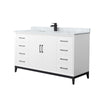 Custom image for White with Matte Black Trim / White Carrara Marble / No Mirror
