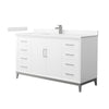 Custom image for White with Brushed Nickel Trim / Carrara Cultured Marble / No Mirror