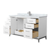 Custom image for White with Brushed Nickel Trim / White Carrara Marble / No Mirror