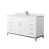 Custom image for White with Brushed Nickel Trim / White Carrara Marble / No Mirror