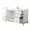 Custom image for White with Brushed Nickel Trim / Giotto Quartz / No Mirror
