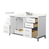 Custom image for White with Brushed Nickel Trim / Giotto Quartz / No Mirror