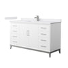 Custom image for White with Brushed Nickel Trim / White Cultured Marble / No Mirror