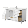 Custom image for White with Brushed Nickel Trim / White Quartz / No Mirror