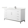 Custom image for White with Brushed Nickel Trim / White Quartz / No Mirror